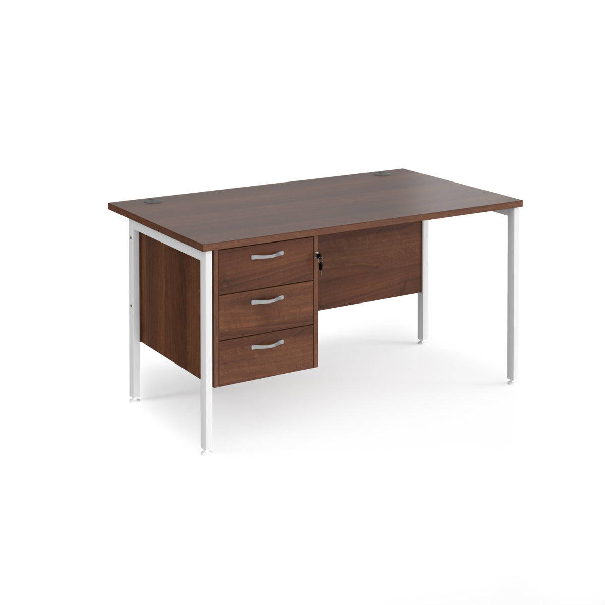 Maestro 800mm Deep Straight H Office Desk with Three Drawer Pedestal